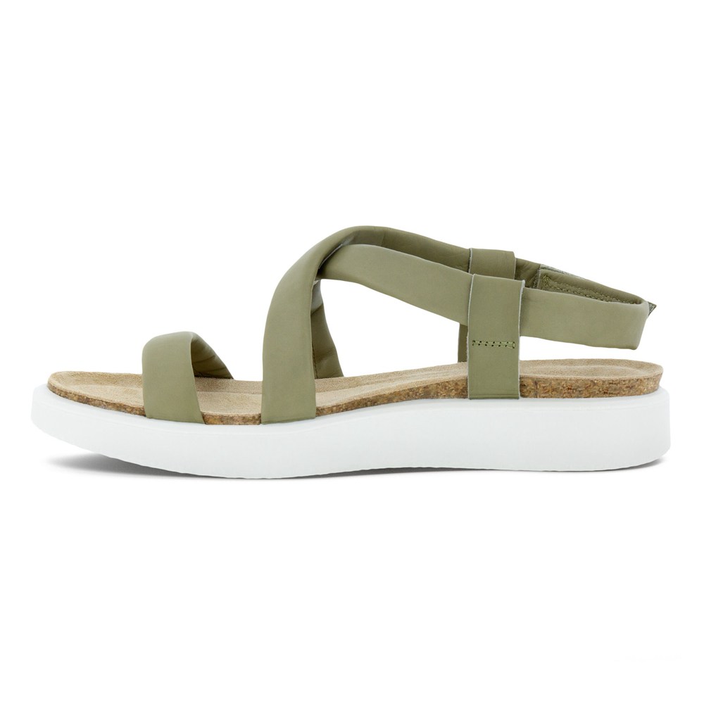 ECCO Womens Sandals Olive - Corksphere Flat - VQO-607315